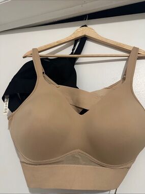 Rhonda Sheer Seamless Nude & black Comfort Bralette 2 pieces